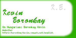 kevin boronkay business card
